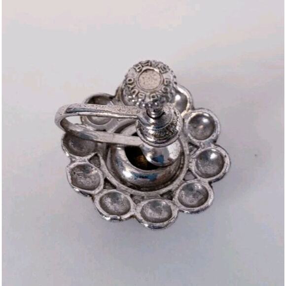 Vintage Bond Boyd Ster Amethyst Glass Sterling Screw Back Earrings Floral Canada - Picture 6 of 7